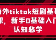 海外tiktok短剧基础课，新手0基础入门认知必学