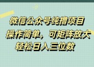 微信公众号纯撸项目，操作简单，可矩阵放大，轻松日入三位数