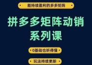 拼多多矩阵动销系列课，能持续盈利的多多矩阵，0基础也听得懂，玩法持续更新