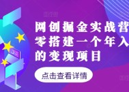 网创掘金实战营，从零搭建一个年入百万的变现项目（持续更新）