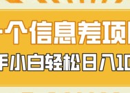 一个信息差项目，每天仅需半小时，新手小白轻松日入1000+