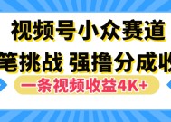 视频号新赛道之文笔挑战，强撸分成收益，一条视频赚了4K+